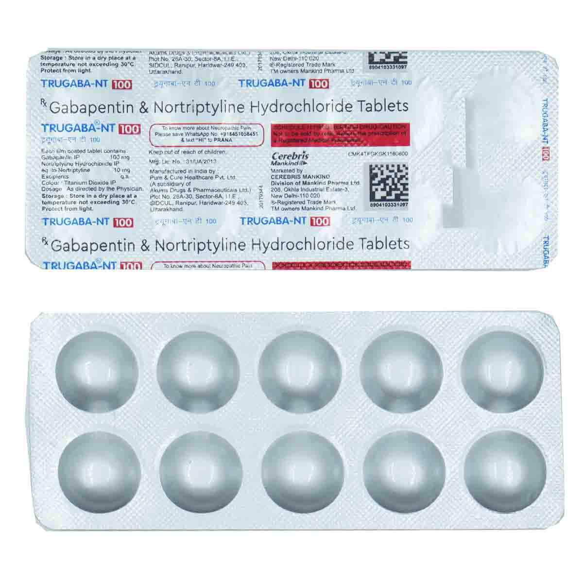 TRUGABA NT 100 TABLETS