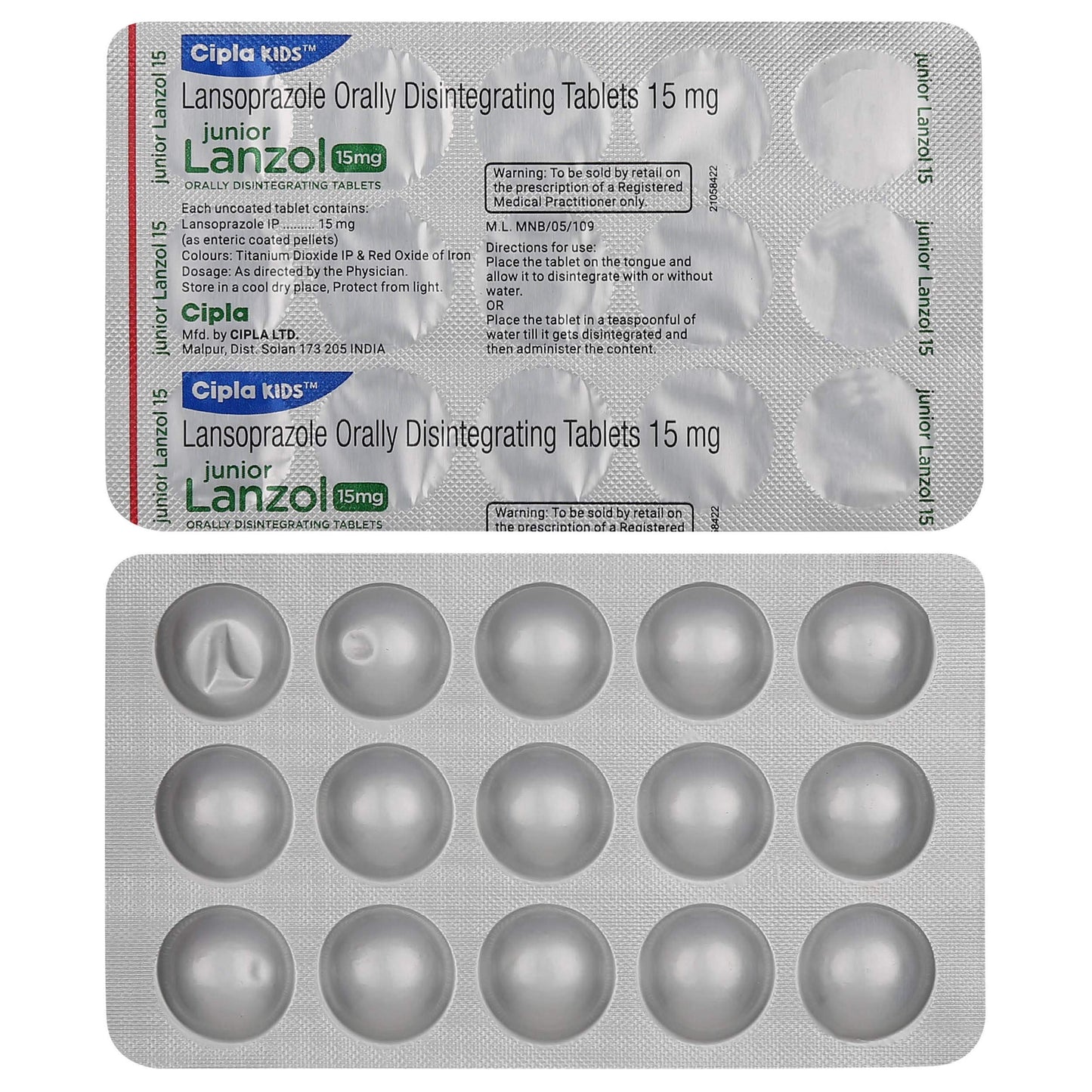 LANZOL-JUNIOR 15 TABS