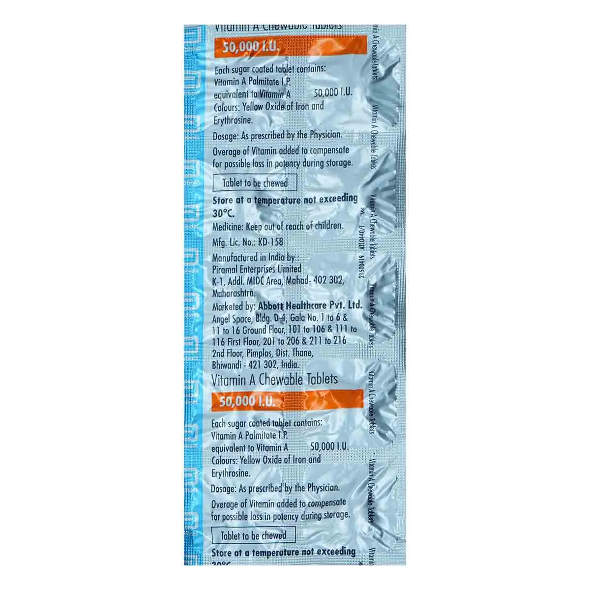 VITAMIN A CHEWABLE TABS