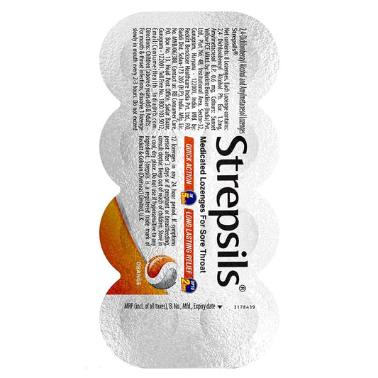 Strepsils Orange Lozenges 8s