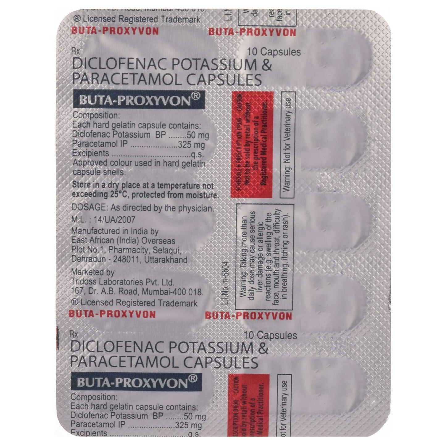 BUTAPROXYVO N-50MG CAPS